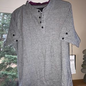 Light Gray White Purple Detail Knit Heritage Shirt